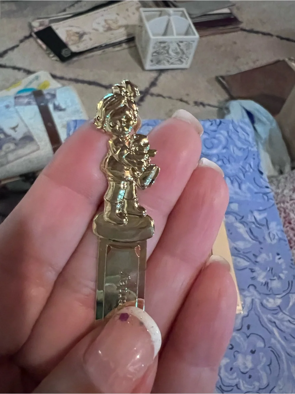 Vintage Enesco 1990 Memories of Yesterday Gold-tone metal bookmark